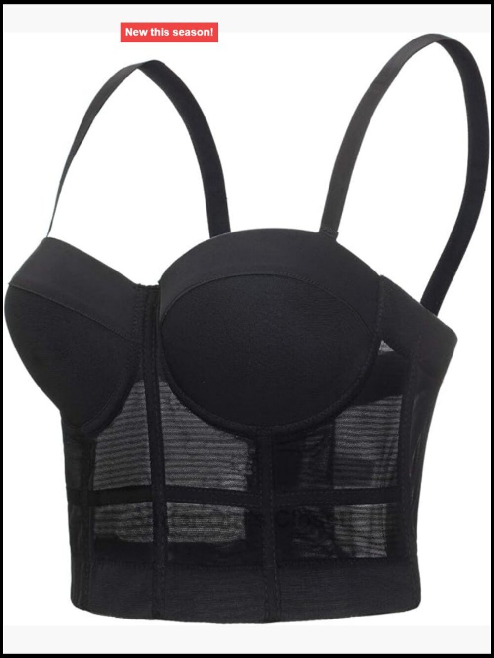 Mesh Breath Push Up Bustier Corset Crop Top Club Party Vest